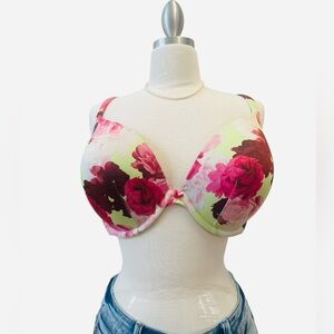 Cacique Floral Underwire Bra - Pink and Green